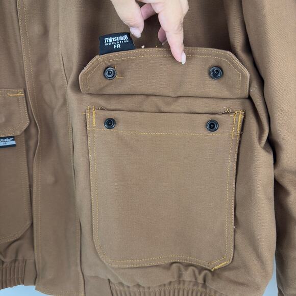 Riverside Protect‎ Apparel Flame Resistant heavy duty brown work jacket Men L - Picture 6 of 16